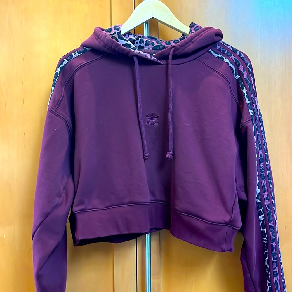 EUC Unique Adidas cropped hoodie